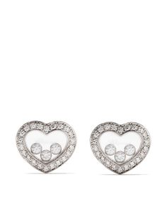 Chopard золотые серьги-гвоздики Happy Diamonds Icons