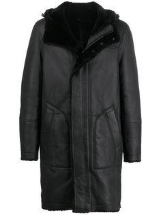 Yves Salomon длинное пальто с капюшоном