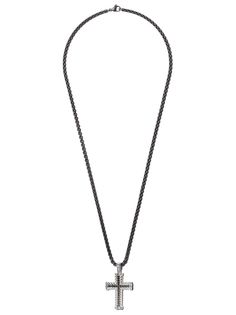 David Yurman подвеска Chevron Cross с черными бриллиантами