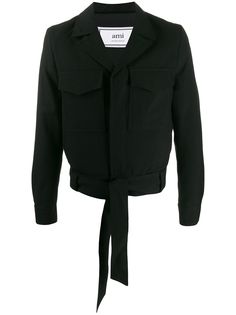 Ami Paris укороченная куртка с завязками