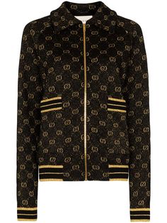 Gucci кардиган на молнии с узором GG