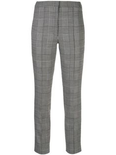 Adam Lippes брюки скинни в клетку с завышенной талией