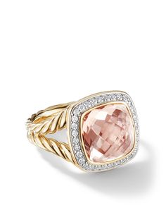 David Yurman кольцо Albion из золота с бриллиантами и морганитами
