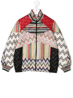 Missoni Kids куртка-бомбер в технике пэчворк