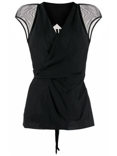 Rick Owens блузка с запахом и полупрозрачными рукавами