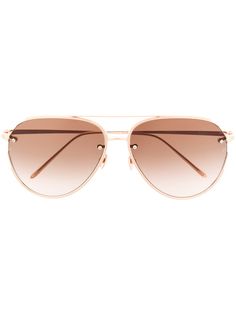 Linda Farrow массивные солнцезащитные очки-авиаторы