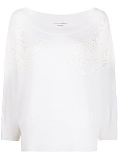 Ermanno Scervino кашемировый джемпер с цветочной вышивкой