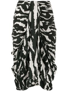 Isabel Marant юбка Fetina с зебровым принтом и драпировкой