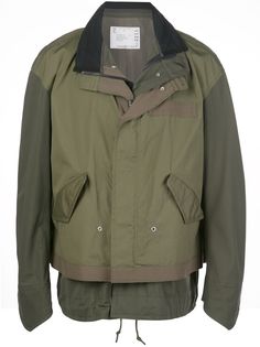 Sacai многослойная парка оверсайз
