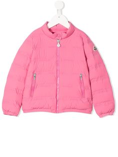 Moncler Kids пуховик с нашивкой-логотипом