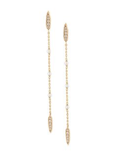 Anissa Kermiche золотые серьги Perle Rare с бриллиантами и жемчугом