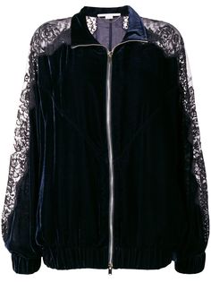 Stella McCartney куртка-бомбер с кружевными панелями