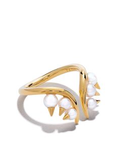 Tasaki золотое кольцо Danger Collection Line Akoya с жемчугом