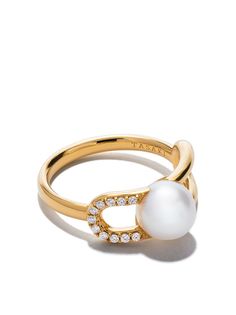 Tasaki золотое кольцо с бриллиантами и жемчугом