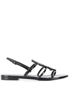 Saint Laurent сандалии с металлическим логотипом