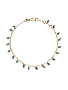 Annoushka золотой браслет Vine Leaf с сапфирами