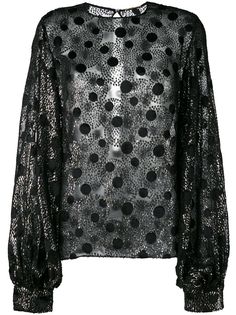 Saint Laurent прозрачная блузка в горох