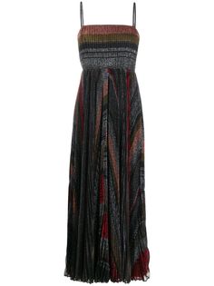 Missoni плиссированное платье макси с вышивкой