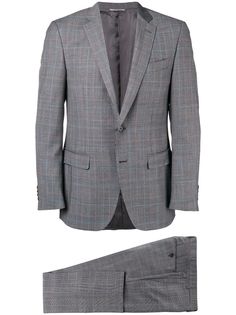 Canali строгий костюм-двойка в клетку