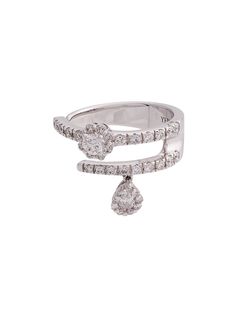 Yeprem двойное кольцо из белого золота с бриллиантами