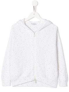Brunello Cucinelli Kids трикотажный кардиган с капюшоном