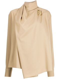 Bottega Veneta блузка асимметричного кроя с драпировкой