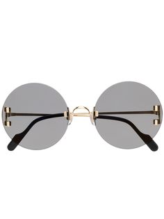 Cartier Eyewear солнцезащитные очки в массивной круглой оправе