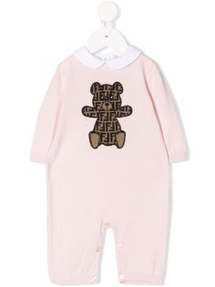 Fendi Kids ромпер с принтом teddy