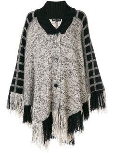 Etro трикотажный кейп с бахромой