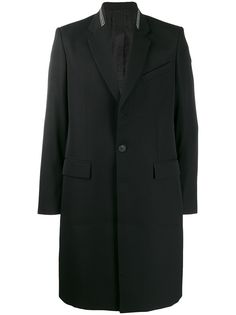 Givenchy однобортное пальто с логотипом на воротнике