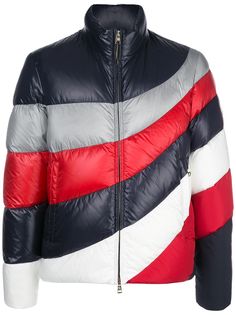 Moncler пуховик в стиле колор-блок