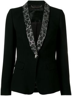 Philipp Plein блейзер-смокинг с кристаллами на лацканах