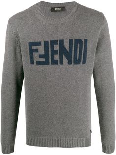 Fendi кашемировый джемпер с логотипом