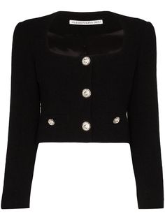 Alessandra Rich укороченный твидовый жакет