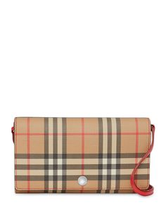 Burberry кошелек в клетку Vintage Check со съемным ремешком