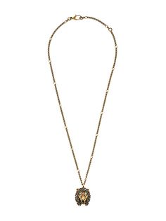 Gucci колье с подвеской в виде головы льва