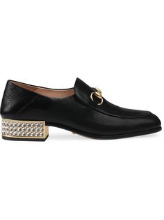 Gucci лоферы Horsebit с декором из кристаллов