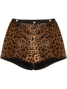 Saint Laurent шорты с леопардовым принтом