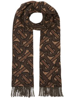 Burberry кашемировый шарф с монограммой