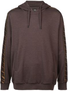 Fendi толстовка FF с капюшоном и полосками по бокам