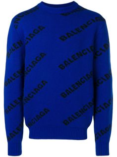 Balenciaga свитер с жаккардовым логотипом