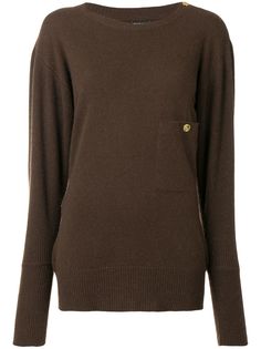 Chanel Pre-Owned мешковатый джемпер 1980-х годов с пуговицами на плече