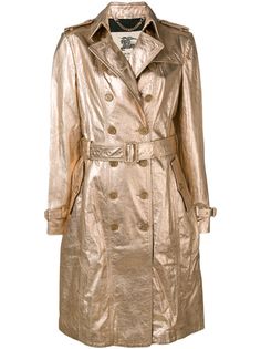 Burberry Pre-Owned двубортное пальто с эффектом металлик 1990-х годов