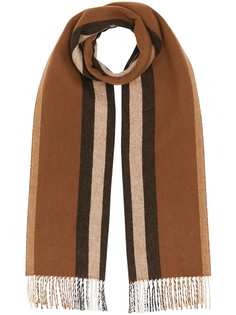 Burberry двусторонний кашемировый шарф в полоску Icon Stripe