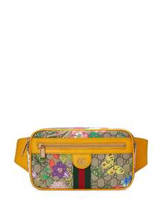 Gucci поясная сумка Ophidia с принтом Flora и логотипом GG