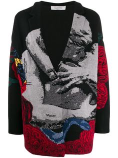 Valentino кардиган оверсайз вязки интарсия