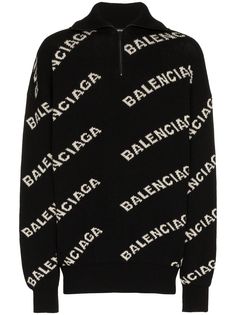 Balenciaga джемпер на молнии с логотипом