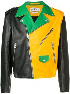 Loewe байкерская куртка в стиле колор-блок