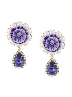 Dolce & Gabbana декорированные серьги-подвески с цветочным дизайном