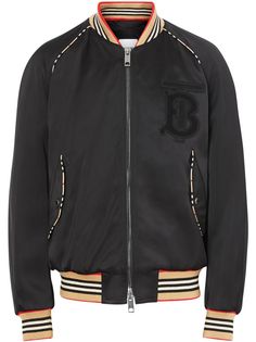 Burberry куртка-бомбер Icon с полосками и монограммой